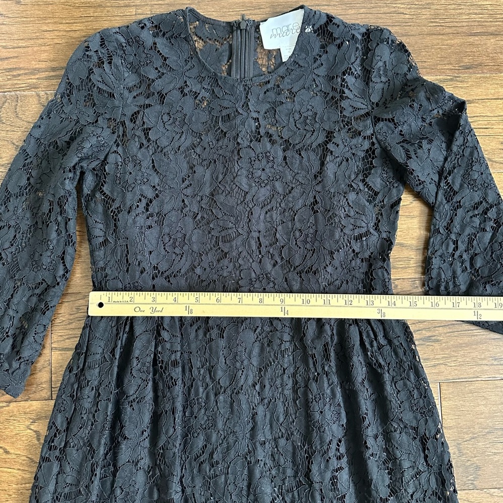 Anthropologie Mare Mare Persephone Black Lace Mini Dress Size Small - Picture 4 of 11